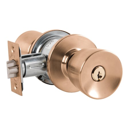 Arrow Lock Grade 2 Turn-Pushbutton Entrance Cylindrical Lock, Darrin Knob, Conventional Cylinder, Satin Bronze MK11-DD-10